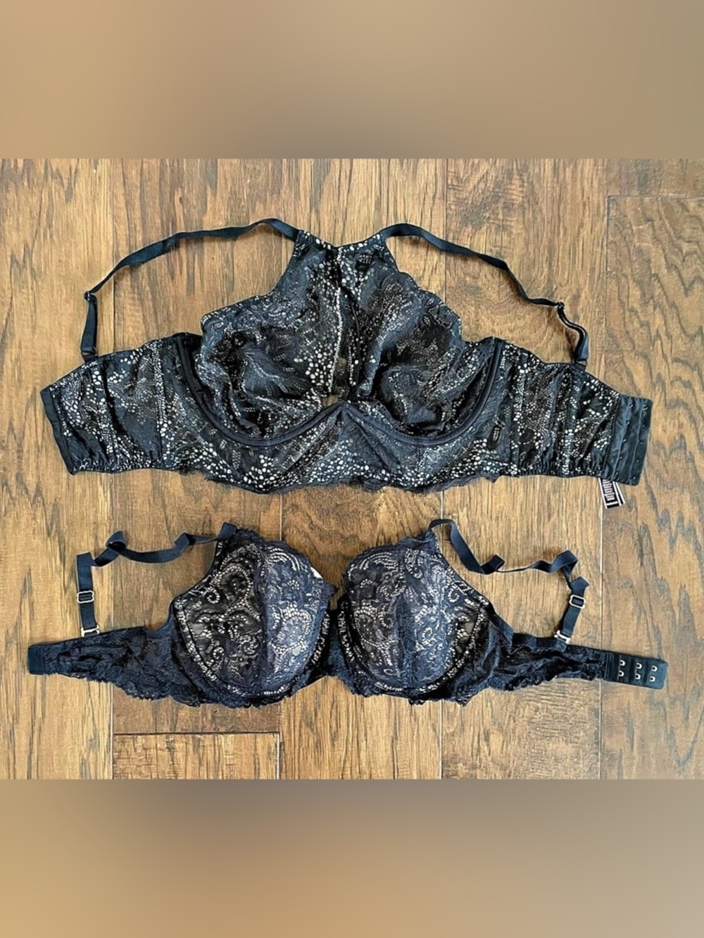 Victoria's Secret Lace Balconette Lace Bra Black Size 34D & Third Love Lace Bra